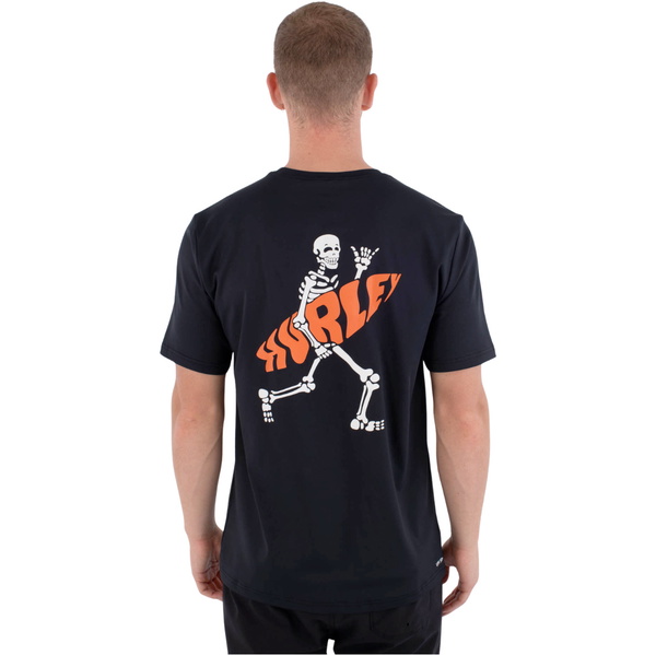 2026 Hurley Mens Regular Flamengue Short Sleeve Rash Vest MLEU00007 - Black